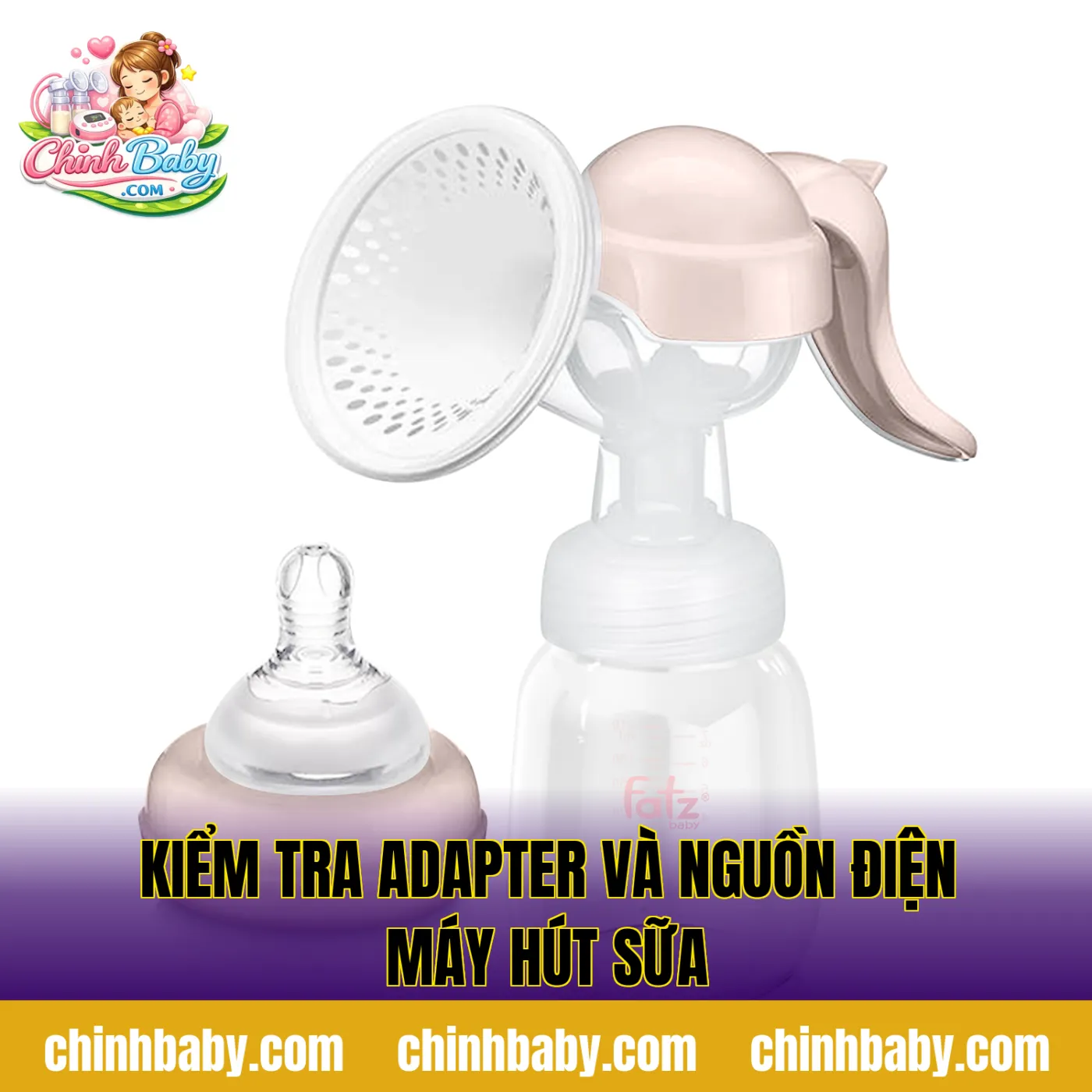 kiểm tra adapter và nguồn điện máy hút sữa