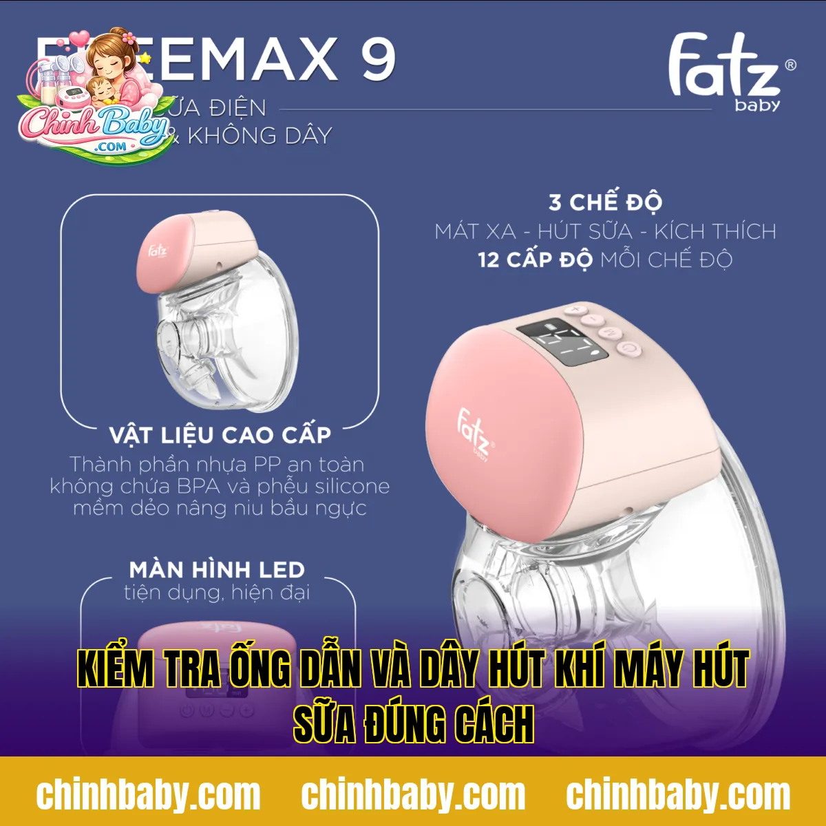 kiểm tra ống dẫn và dây hút khí máy hút sữa đúng cách