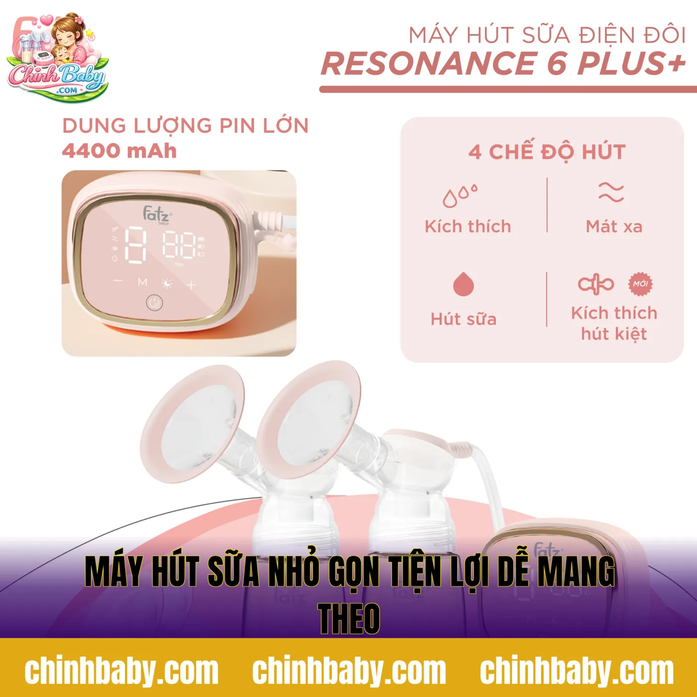 máy hút sữa nhỏ gọn tiện lợi dễ mang theo