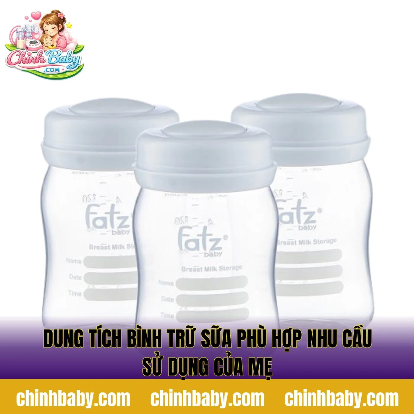 dung tích bình trữ sữa phù hợp nhu cầu sử dụng của mẹ