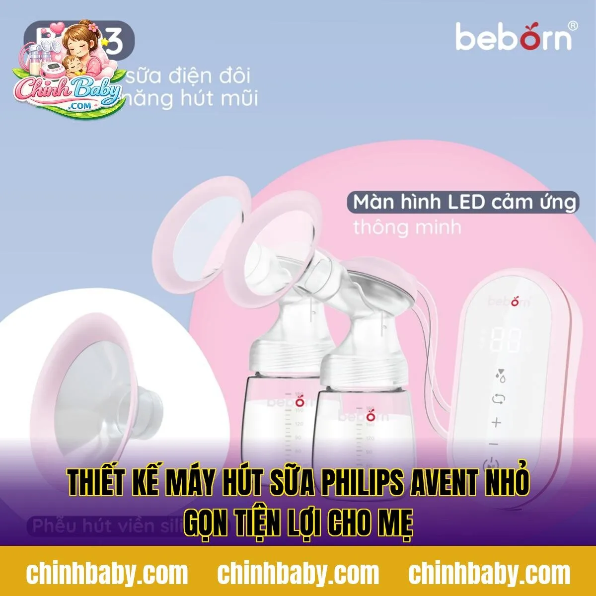 thiết kế máy hút sữa Philips Avent nhỏ gọn tiện lợi cho mẹ