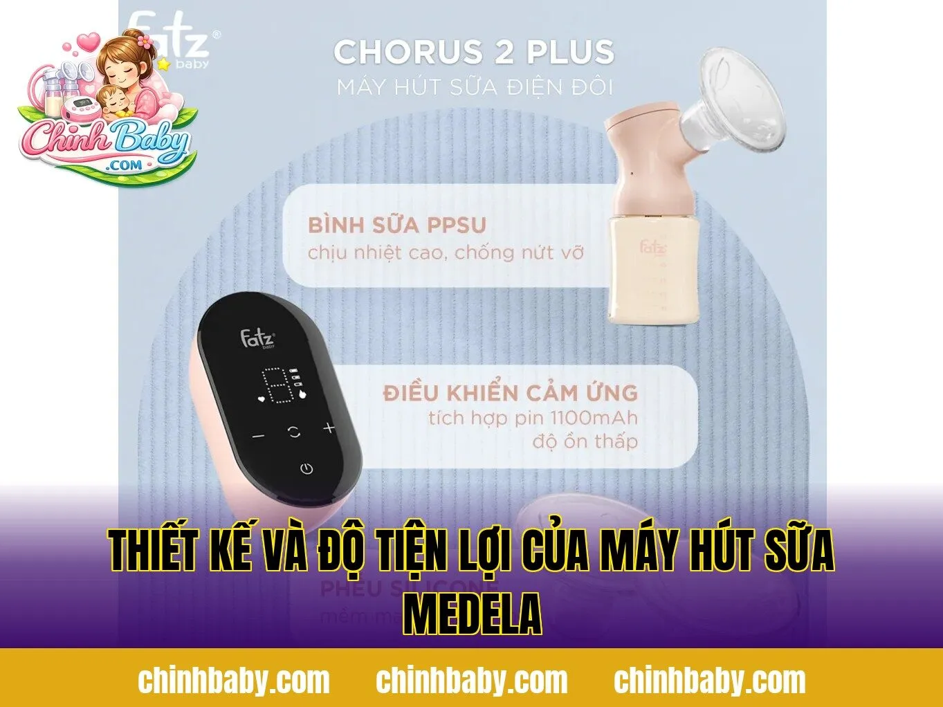 Thiết kế và độ tiện lợi của máy hút sữa Medela