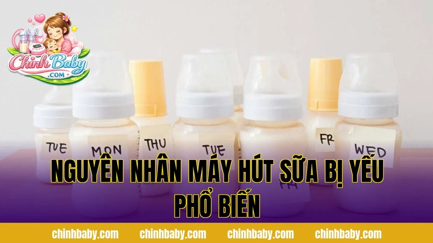 nguyên nhân máy hút sữa bị yếu phổ biến