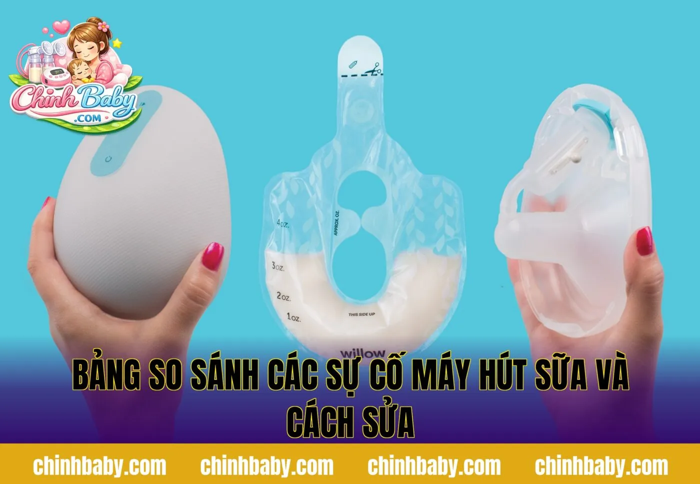 Bảng so sánh các sự cố máy hút sữa và cách sửa