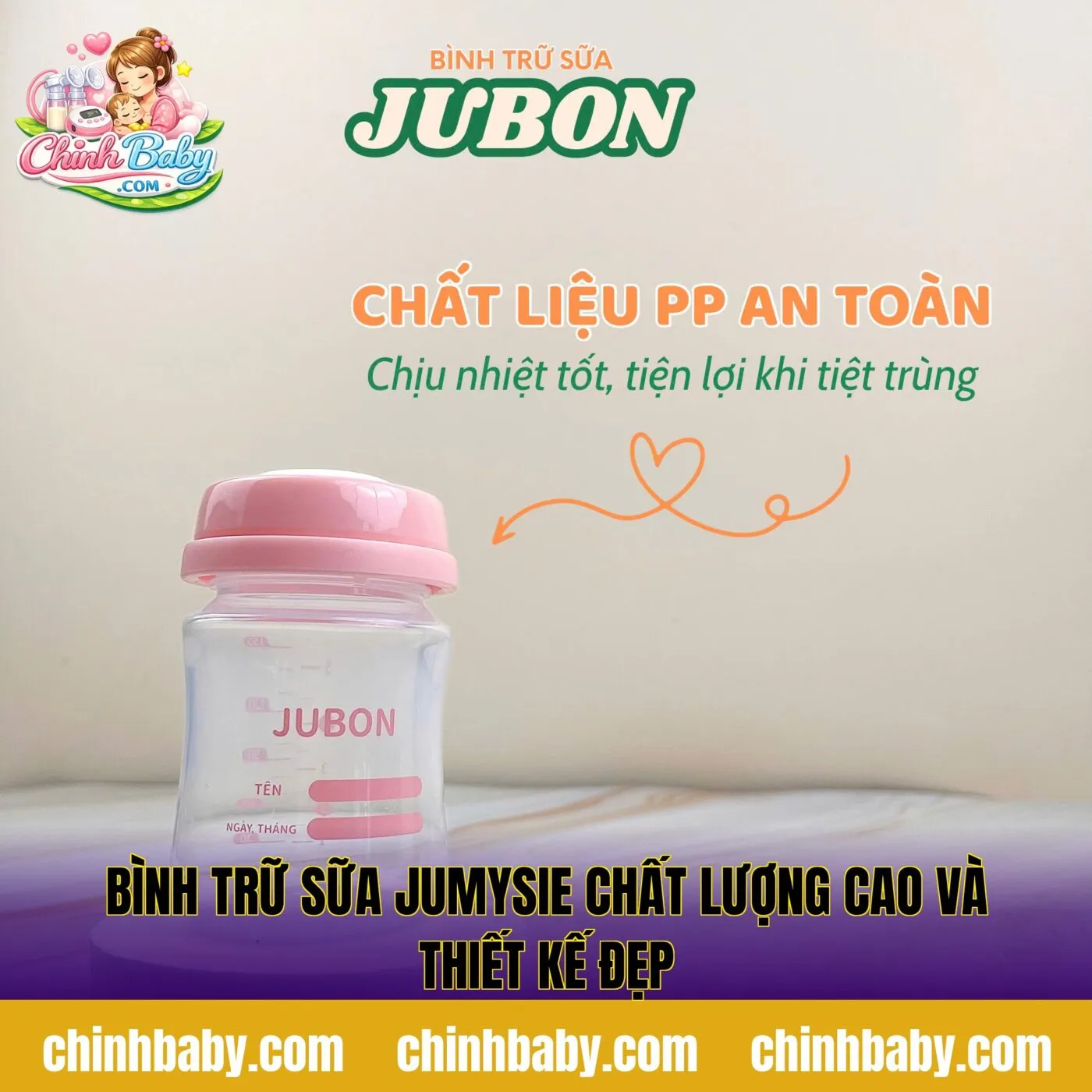 bình trữ sữa Jumysie chất lượng cao và thiết kế đẹp