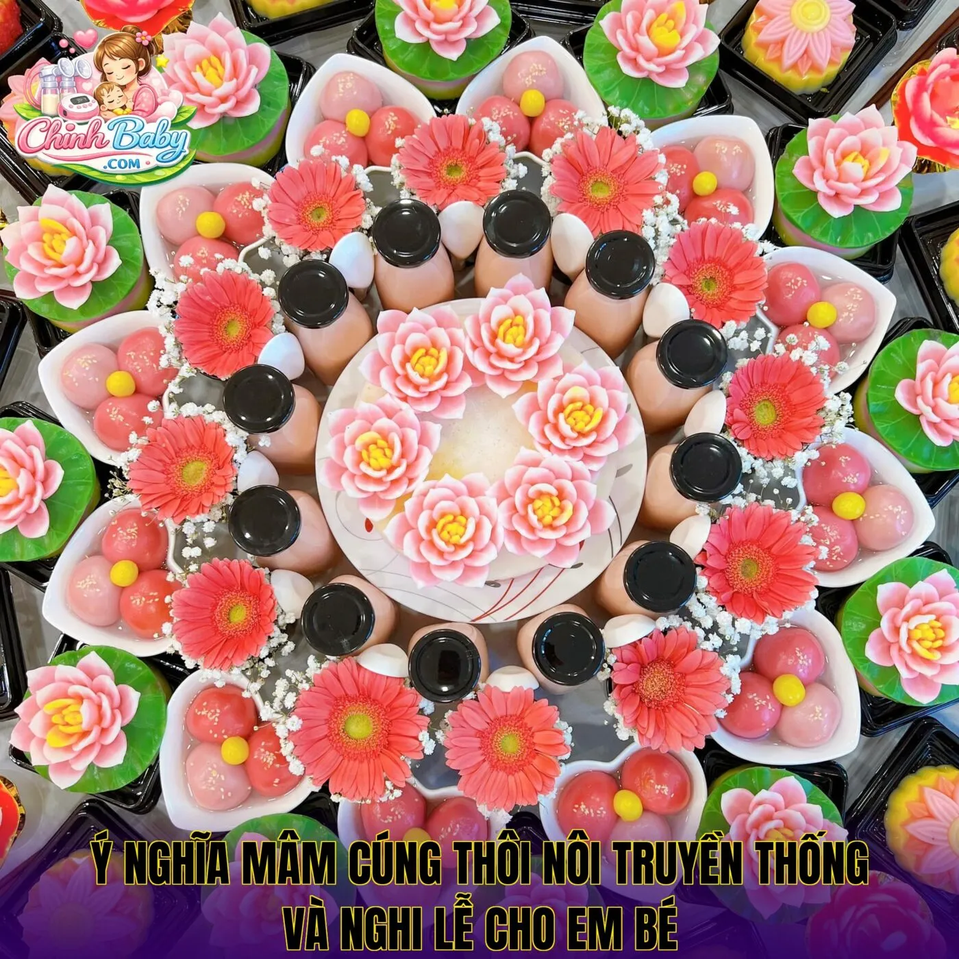 Ý nghĩa mâm cúng thôi nôi truyền thống và nghi lễ cho em bé