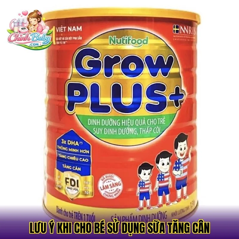 Lưu ý khi cho bé sử dụng sữa tăng cân