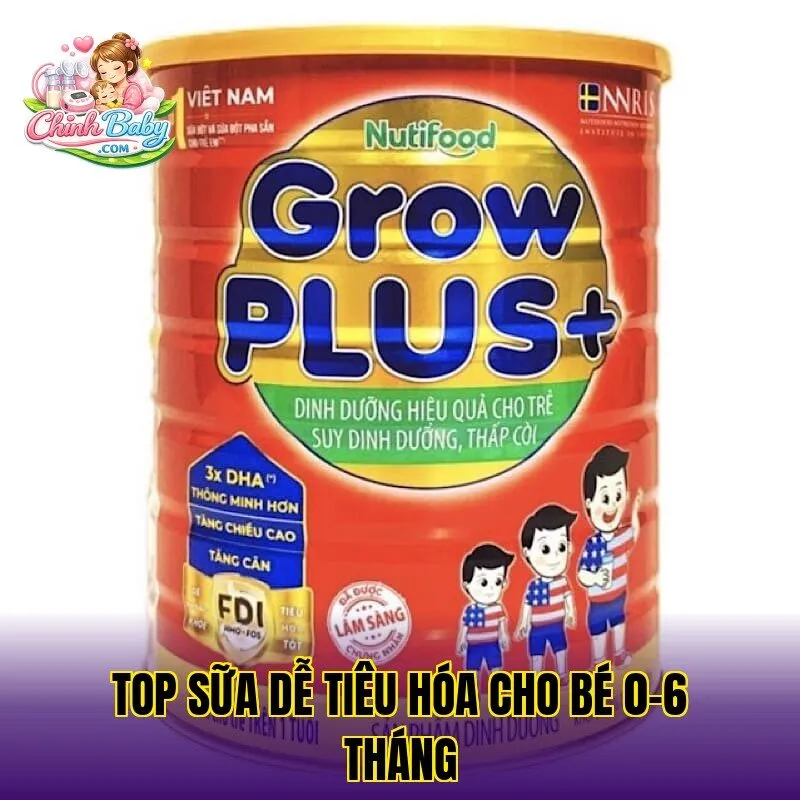 Top sữa dễ tiêu hóa cho bé 0-6 tháng