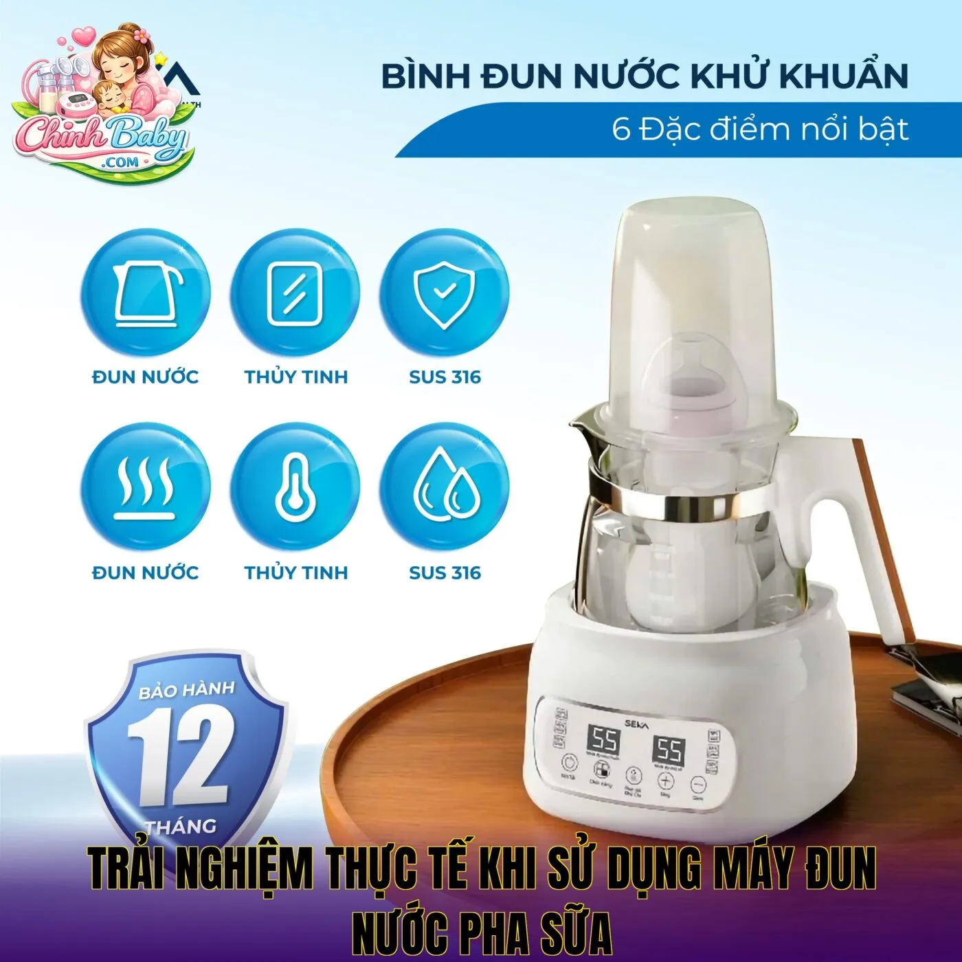 trải nghiệm thực tế khi sử dụng máy đun nước pha sữa