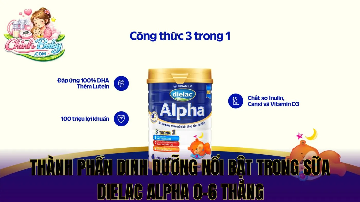 thành phần dinh dưỡng nổi bật trong sữa Dielac Alpha 0-6 tháng