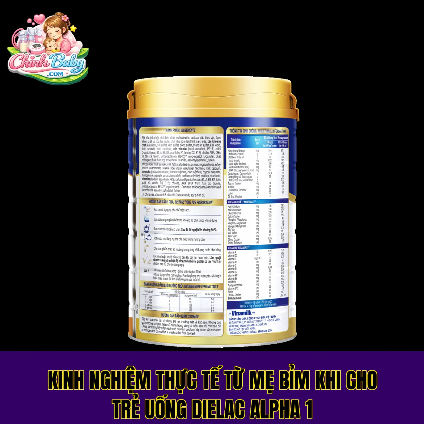 Kinh nghiệm thực tế từ mẹ bỉm khi cho trẻ uống Dielac Alpha 1
