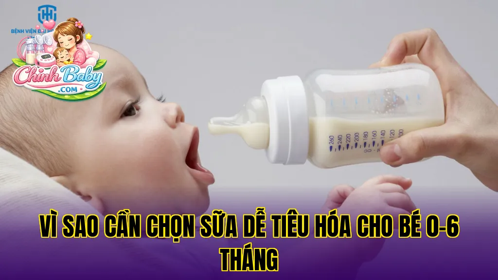 Vì sao cần chọn sữa dễ tiêu hóa cho bé 0-6 tháng