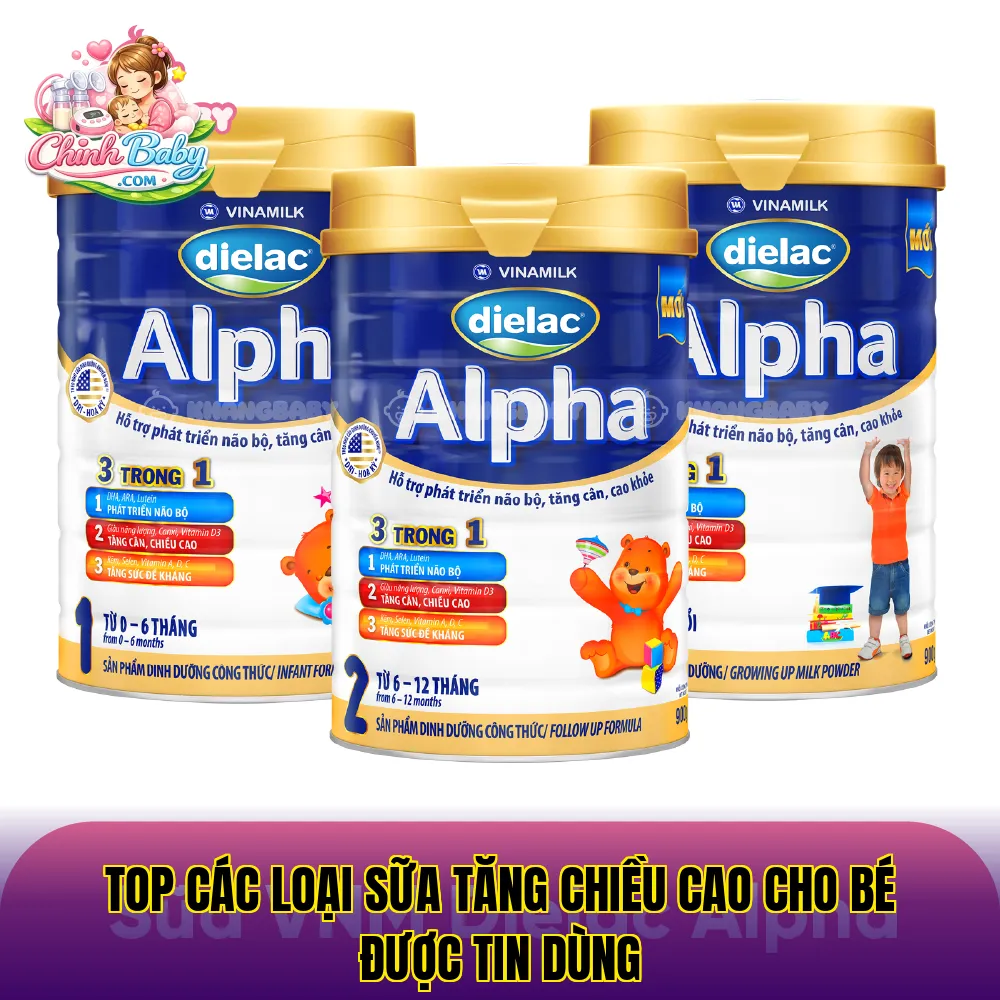 top các loại sữa tăng chiều cao cho bé được tin dùng