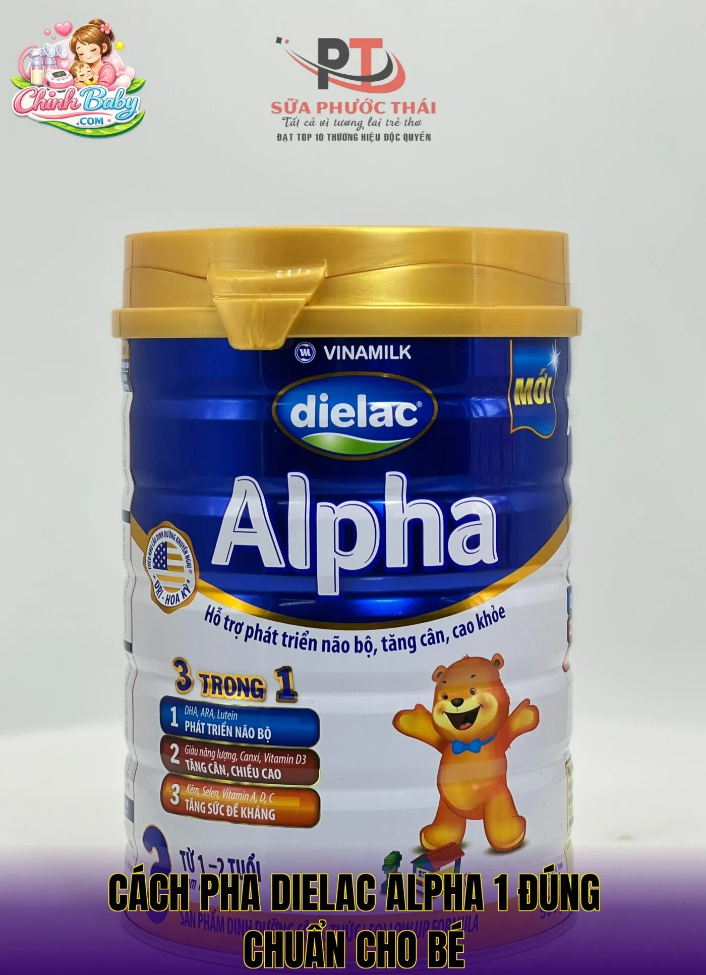 Cách pha Dielac Alpha 1 đúng chuẩn cho bé